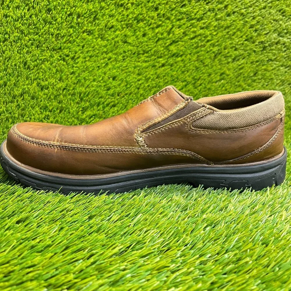 Skechers Segment The Search Mens Size 11 3E Brown Leather Slip-Ins Loafers Shoes